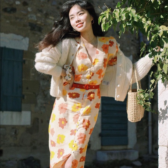 💜&Other stories Cropped Cable Knit Cardigan - Picture 4 of 8